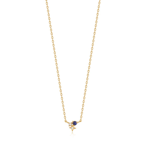 Gold Lapis Star Necklace